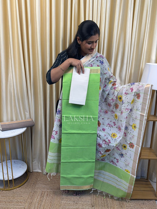 Mangalgiri cotton -Parrot green