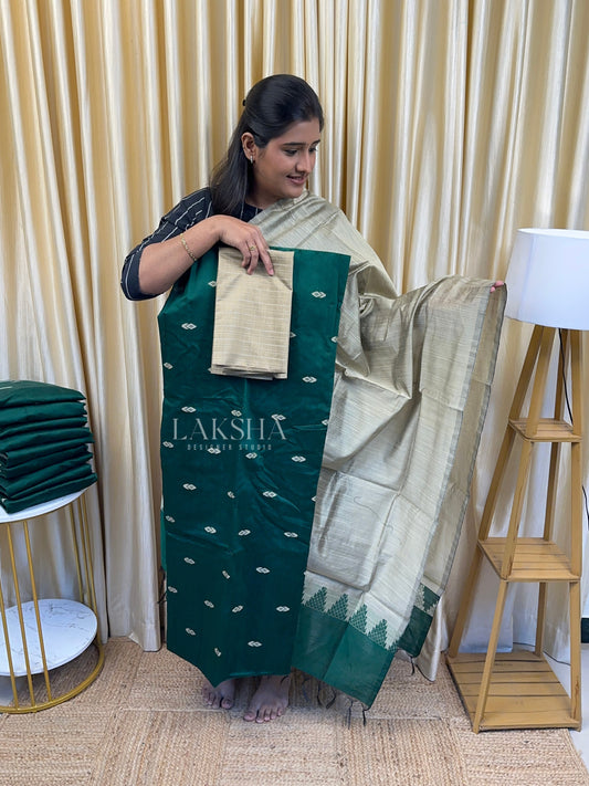 Bottle Green  Dupion Salwar Suit