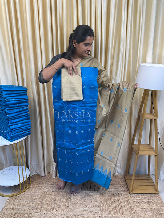 Light Blue Dupion Salwar Suit