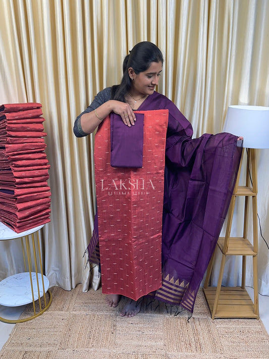 Blush and violet Slub Sico