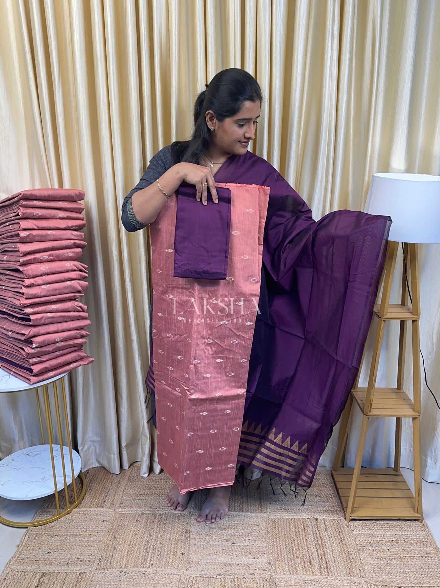 Rose gold and violet Slub Sico