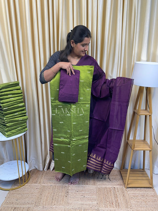 Green and Violet Slub Sico