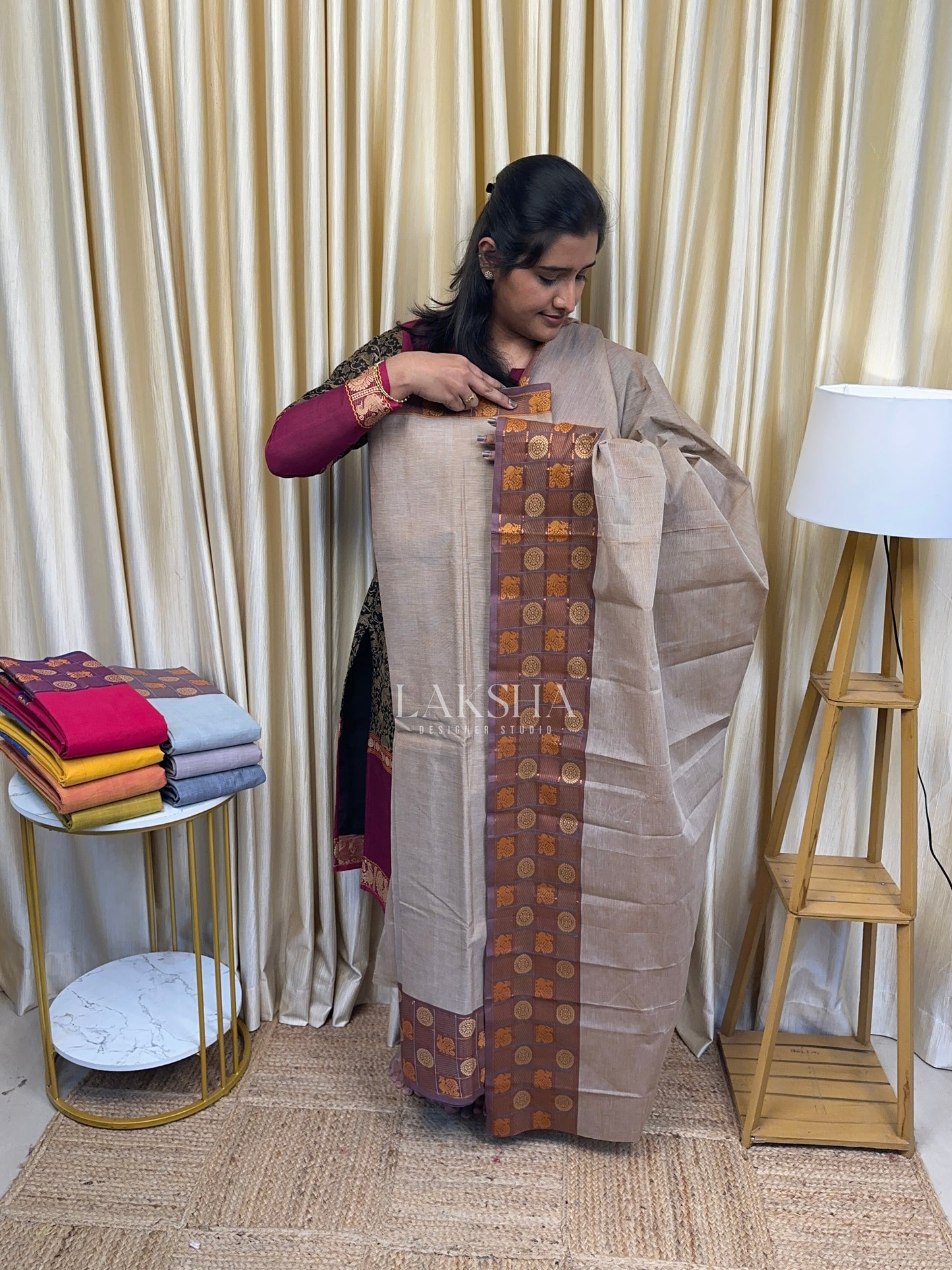 Pastel Ginger Chettinad Cotton