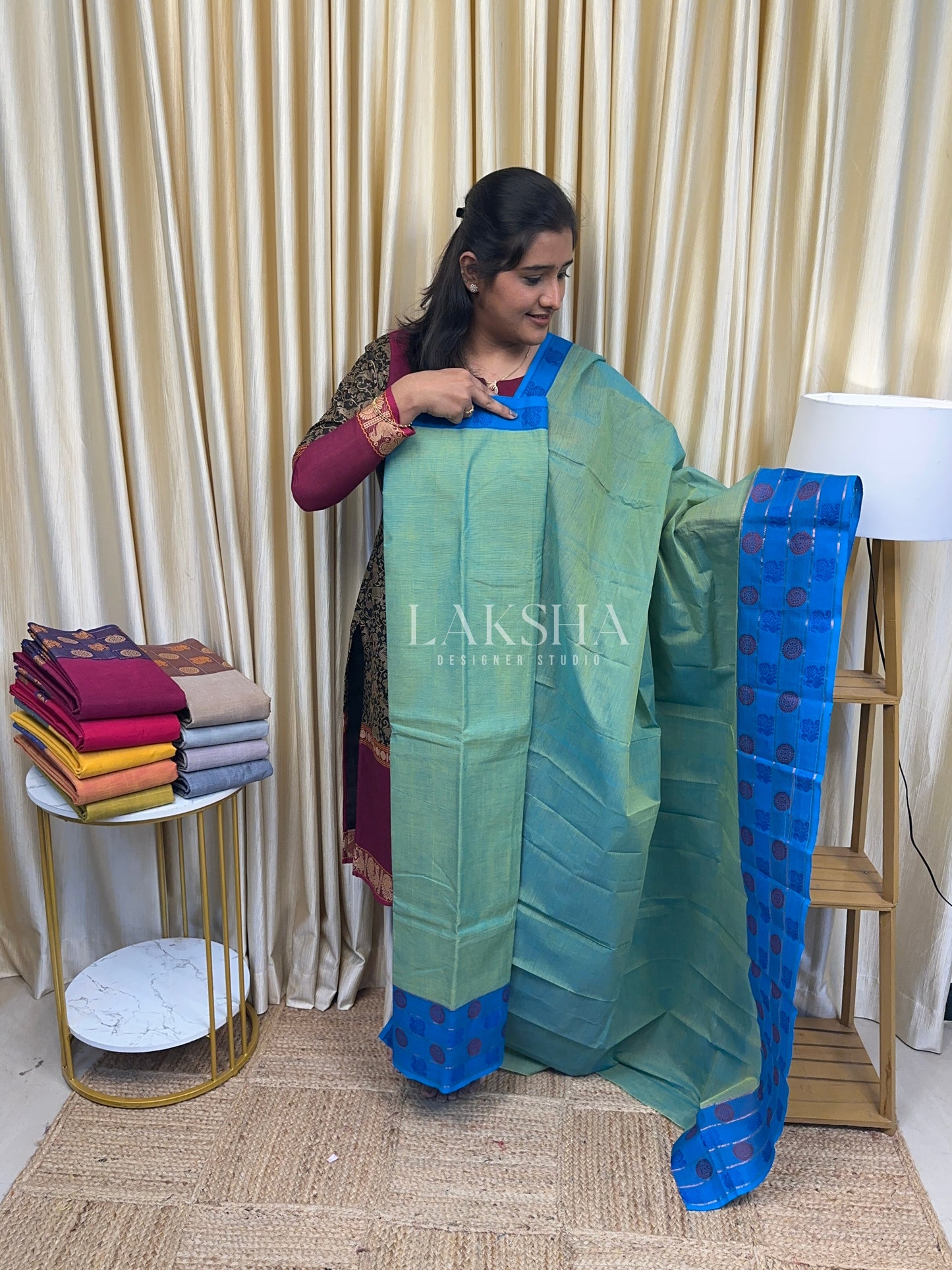 Ice Blue Chettinad Cotton