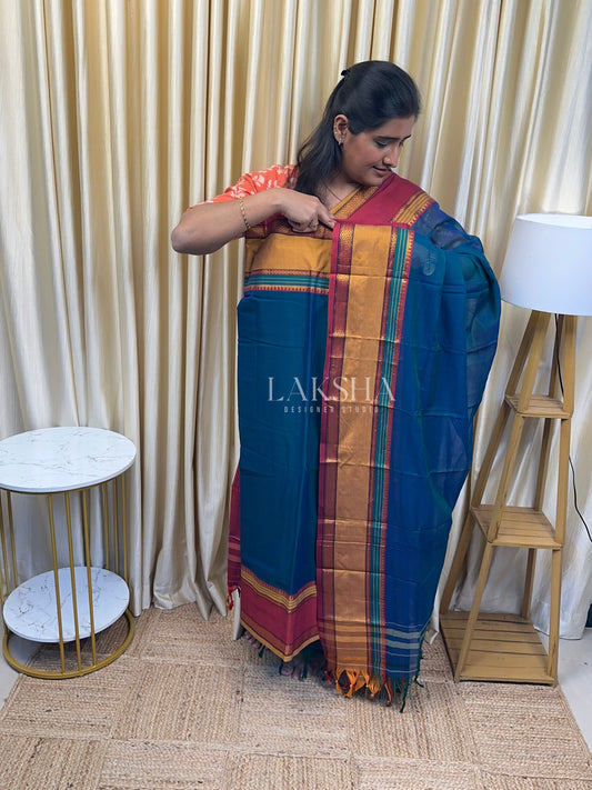 Peacock Blue(Dual tone) Ganga Jamuna Border Narayanpet