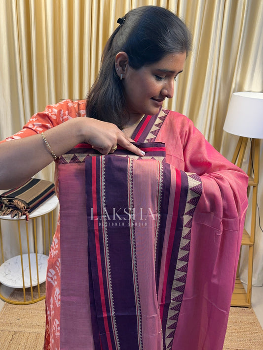 Pastel Pink Temple Border Narayanpet