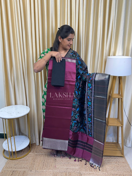 Mangalgiri pattu Bigborder-Wild Berry