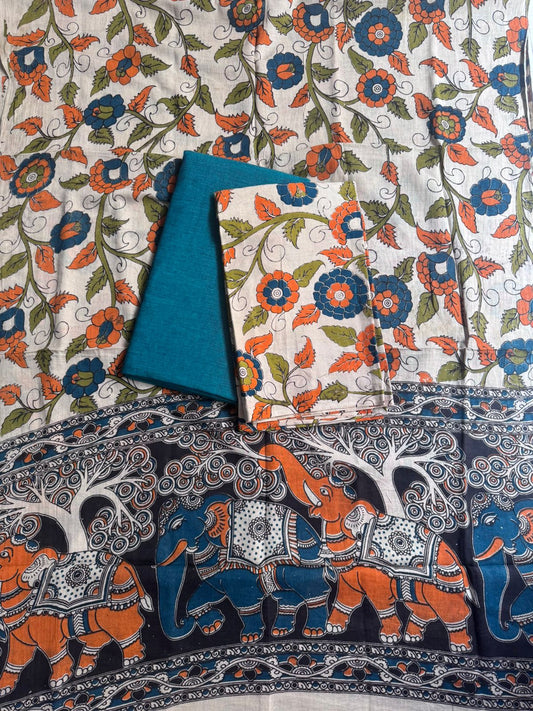 Kalamkari 3-peacock blue