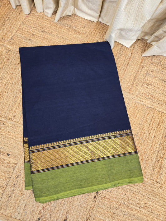 Cut and Fit Chettinad Cotton Running Material(1 METER)-Blue and Green
