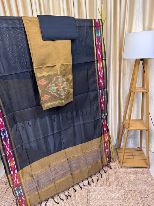 Pochampalli Rudraksha border Bronze and black  -PRB3